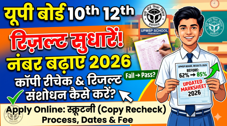 How to Recheck UP Board 10th 12th Copy or Result Sansodhan 2026 How to Recheck UP Board 10th 12th Copy or Result Sansodhan 20