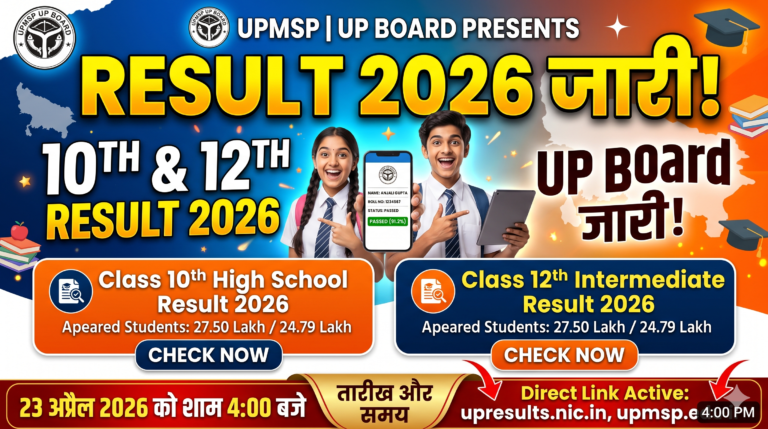 UP Board Result 2026 Class 10th & 12th