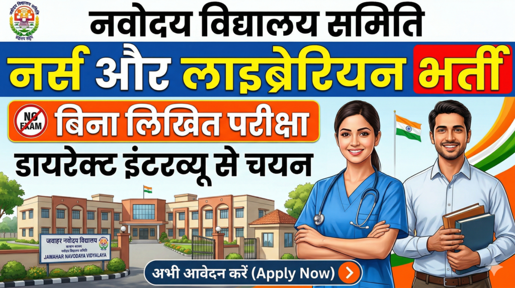 नवोदय विद्यालय में बिना एग्जाम नर्स और लाइब्रेरियन भर्ती: पूरी जानकारी और आवेदन प्रक्रिया