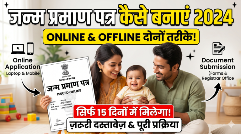 जन्म प्रमाण पत्र कैसे बनाएं (Janm Praman Patra Kaise Apply Kare): ऑनलाइन और ऑफलाइन आवेदन प्रक्रिया, लाभ और दस्तावेज Janm Praman Patra Kaise Apply Kare